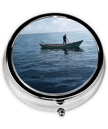 Shop Cruise Ship Printed Mini Round Pill Box - 3 Compartment Travel Organizer for Home & Office - Portable Medicine Case - Buy Online on GoSupps.com