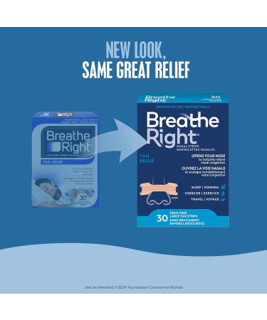Breathe Right Tan Large 30ct - Buy Online on GoSupps.com
