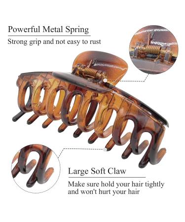 Bqmte 8 Pcs Large Hair Claw Clips for Thick & Thin Hair - No Slip Matte Strong Hold 90s Fashion - Colorful Jaw Clips for Women and Girls - Buy Online on GoSupps.com