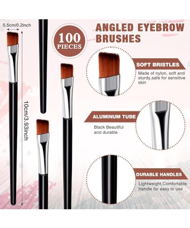 Gerrii 100 Pieces Disposable Angled Eyebrow Brushes Eye Liner Brush Disposable Angle Brushes Tinting Brushes for Women Girls Salon Beauty Cosmetic Make up Tool Disposable Esthetician Supplies (Silver) - Buy Online on GoSupps.com