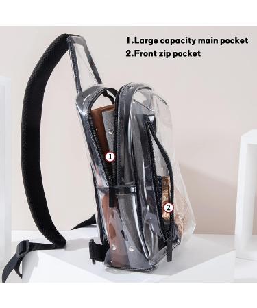 TINYAT Clear Sling Bag with USB Charging | Stadium Approved Transparent Chest Bag for Women Men - Buy Online on GoSupps.com