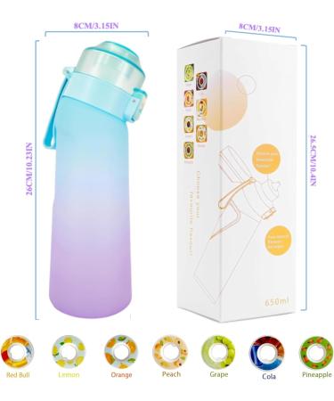 Air Water Bottle with 7 Flavour Pods 650ml Sports Water Bottle with 0 Calorie 0 Sugar Fruit Flavour Pods (Purple) - Buy Online on GoSupps.com