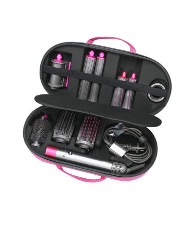 RLSOCO Hard Case for Dyson Airwrap Complete Long/Complete Styler HS05 HS01 - Fits 4pcs Long Barrels or Short Barrels-Pink(Case only Hair Styler is not Included)