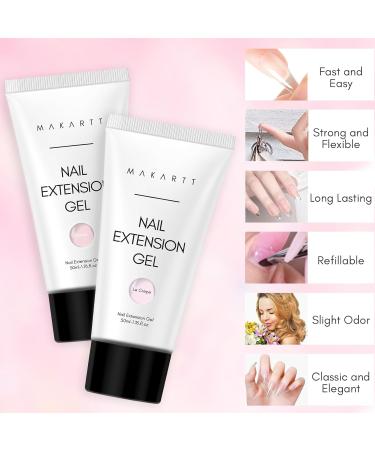 Makartt Poly Nail Extension Gel: Nail Thickening Acrylic Extension - Starter Polish Pink & Apricot - Buy Online on GoSupps.com