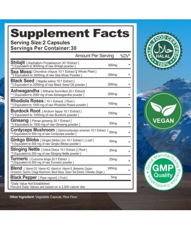 Nour Nutri Health Vitality and Wellness Support Ultra 24 in 1 Supplements Blend Ingredient includeShilajit Black Seed Oil Ashwagandha and More 60 Capsules - Buy Online on GoSupps.com