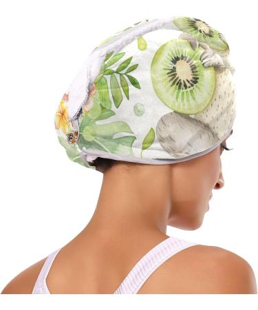Kiwi Fruit Flower Koala Hair Towel 2 Pack | Super Absorbent Quick Dry Hair Turbans for Women & Girls - Buy Online on GoSupps.com