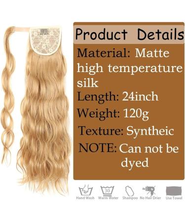 Ponytail Extension 24" Ponytail Hair Extension Body Wave Pony Tail Wrap Around Clip in Hair Extensions Long Curly Wavy Synthetic Fiber Fake Hairpiece for Women Ponytail Hairpiece for Women (Color : 24inches 613 - Buy Online on GoSupps.com