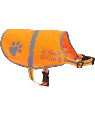 Orange Dog Safety Reflective Vest with Leash Hole - Lightweight XS High Visibility for Outdoor Activity SNAP LOCK BUCKLE Straps - Keep Your Dog Safe Day & Night - Buy Online on GoSupps.com