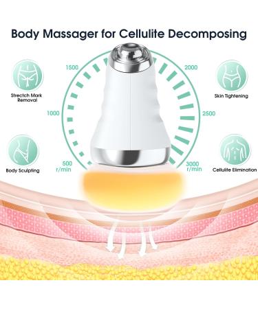 Anti-Cellulite Massage Device - Electric Handheld Lymph Drainage Tool with 3 Washable Pads for Belly Legs & Arms - Buy Online on GoSupps.com