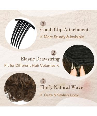 22cm Ash Brown Short Wavy Ponytail Extension - Synthetic Clip-In Hairpiece for Women - Buy Online on GoSupps.com