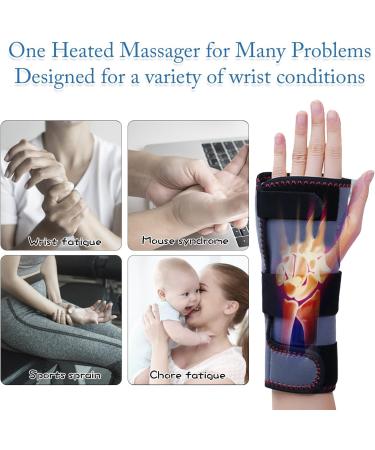 Heated Wrist Brace with Massager | Portable Electric Heating Pad for Carpal Tunnel & Tendonitis Relief | Left & Right Hand Wrap - Buy Online on GoSupps.com