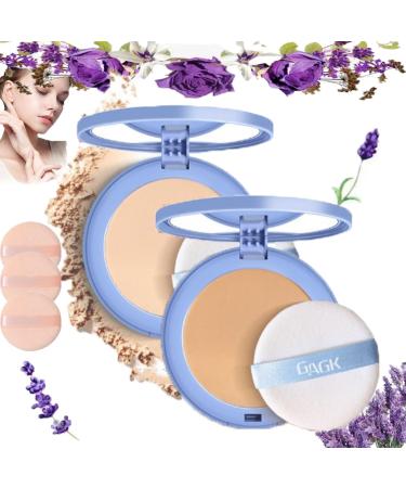 Matte Wet and Dry Powder GAGK Matte Perfection Pressed Powder Chilllab Lavender Matte Powder GAGK Lasting Waterproof Makeup Oil Control Powder for Oily Skin Loose Setting Powder Makeup(01+03)