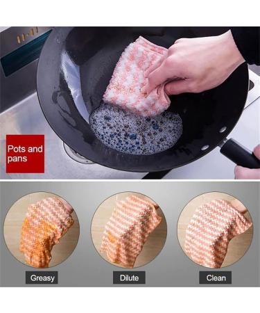 KRAJONO Coral Fleece Kitchen Cleaning Dish Cloths Super Absorbent Cleaning Cloth Non-Stick-Oil Rag Reusable Kitchen Cleaning Towel - Buy Online on GoSupps.com