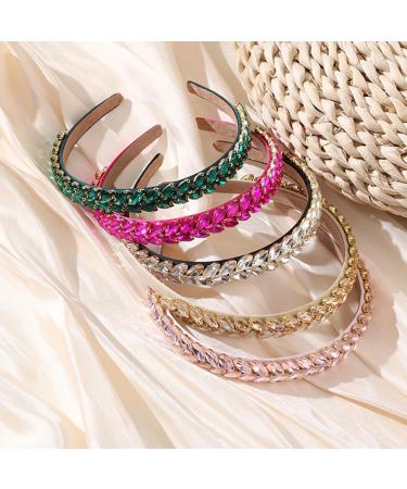 scicent Headbands for Women Rhinestones Head Bands Crystal Beaded Jeweled Sparkle Band Handmade Sequin Embellished Headpiece Headwear Party Green Hair Accessories Green - 16205 - Buy Online on GoSupps.com