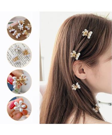 10 Pcs Mini Pearl Hair Claw Clips with Flower Design - Girls Dance Clips & Sweet Hair Accessories - Buy Online on GoSupps.com