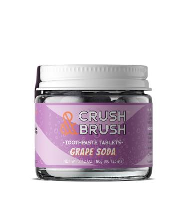 Crush & Brush Toothpaste Tablets- Grape Glass JAR - 60g 80 Tablets