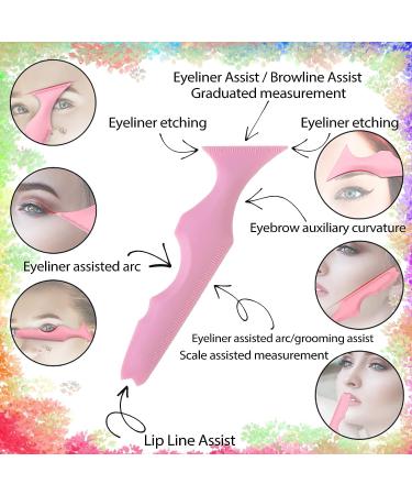 Reusable Silicone Winged Eyeliner Stencils - 5 in 1 Multi-Purpose Makeup Tool for Beginners - Pink - Buy Online on GoSupps.com