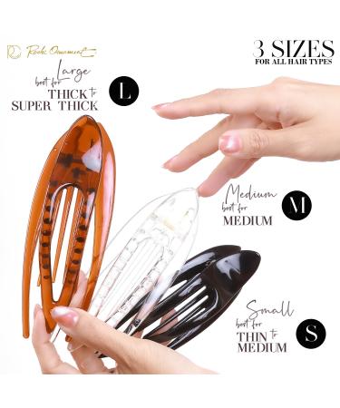 Buy RC Roche 6-Piece French Curved Hair Clips - High Quality Non-Sliding Hair Clamps for Women & Girls - Transparent & Durable Hair Accessories - Buy Online on GoSupps.com