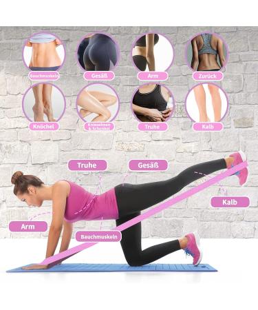 Imoebel Fitness Band Set | Long Resistance Tapes for Strength Training CrossFit Yoga - 3 Colors (Gray/Pink/Black) | Non-Wound Pull-Up Bands for Home Workout - Buy Online on GoSupps.com