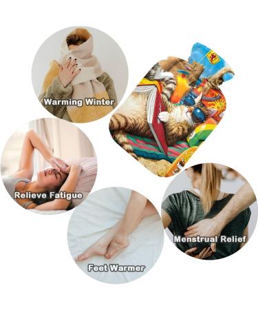 Naanle Funny Cats Hot Water Bottle | 2L Handfoots Heating Bag for Pain Relief & Cold Therapy - Transparent Design - Buy Online on GoSupps.com