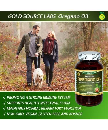 Wild Oregano Oil Capsules - 120 Liquid Veggie Softgels | 70% Carvacrol | Immune System Health Support | Non GMO, Vegan, Gluten Free - Buy Online on GoSupps.com