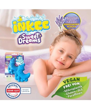 INKEE Foamy Moon Sweet Dream Bubble Bath Ball 60 Grams for Kids with Surprise Lavender & Chamomile Oil (Purple & Blue) - Buy Online on GoSupps.com