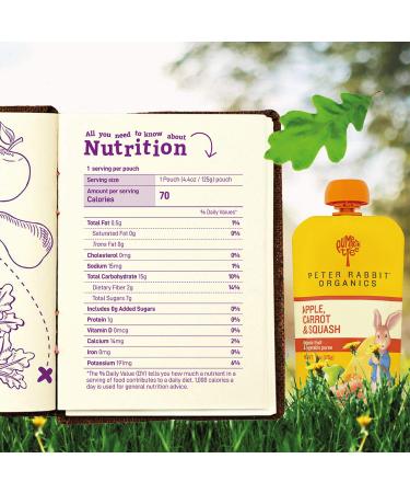 Peter Rabbit Organics Apple Carrot Squash Puree 4.4oz Pouches - Pack of 10 - Buy Online on GoSupps.com