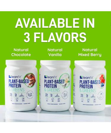 Buy LeanFit Plant-Based Protein & Greens - Natural Vanilla 20g Vegan Protein 4 Leafy Greens Gluten-Free No Sugar - 19 Servings - Buy Online on GoSupps.com