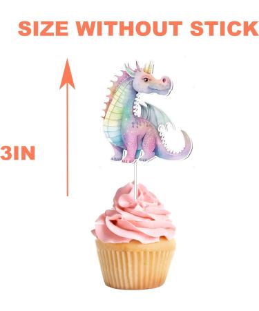 10 PCS Party Pink Dragons Cupcake Toppers - Enchanting Delights for Your Celebration! - Buy Online on GoSupps.com