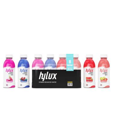 Hylux Mixed Bottle Water Case of 8 - - Electrolyte Drinks with Crisp, Refreshing Taste - Fast Hydration Drink - Lightly Sweetened Antioxidant Drink with Fewer Calories Per Bottle