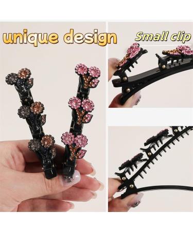 Sparkling Crystal Stone Braided Hair Clips Braided Hair Clips for Women Rhinestone Hair Clip Mini Waterproof Hair Clips for Girls Hairpins Hair Accessories - Buy Online on GoSupps.com