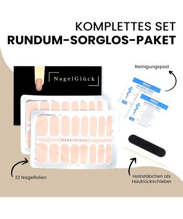 NagelGl ck Nail Wraps | 32 Monochrome Nail Wraps (Raspberry) - Buy Online on GoSupps.com