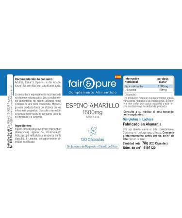 SoMatEm Fair & Pure Sea Buckthorn 1500mg 120 capsules vegan food supplement without magnesium stearate produced in Germany - Buy Online on GoSupps.com