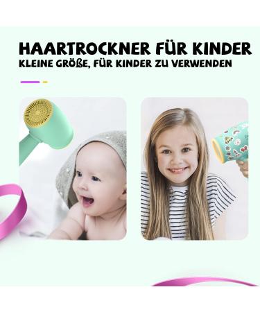pretty girl Feekaa Mini Hair Dryer for Girls Gentle Heat for Baby Hair and Skin Low Noise 550 Watts Light and Durable Hair Dryer for Children and Pets - Buy Online on GoSupps.com