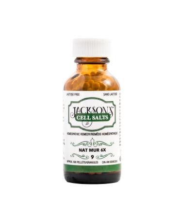 Jackson s #9 Cell Salt NAT Mur 6X (500 Pellet Bottle) Certified Vegan Lactose-Free Schuessler Tissue Salt Natrum Muriaticum 6X Unflavored 500 Count (Pack of 1)