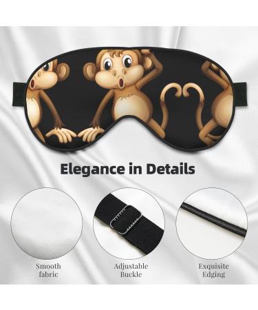 Cute Monkey Print Unisex Eye Mask | Soft Travel Sleep Shade for Yoga & Work - Buy Online on GoSupps.com
