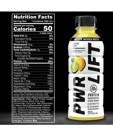 Whey Protein Water Sports Drink by PWR LIFT | Lemon Lime | Keto  Vitamin B  Electrolytes  Zero Sugar | Post-Workout Energy Beverage | 16.9 Fl Oz (Pack of 12) - Buy Online on GoSupps.com