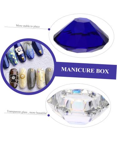 minkissy Nail Art Crystal Cup Glass Jars Cosmetics Crystal Glass Jar Nail Art Glass Jar Lipstick Glass Jar Cream Glass Jar Nail Polish Glass Cup Nail Art Glass Container Hand Model Manicure 6.5x8cm Blue - Buy Online on GoSupps.com