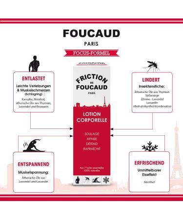 Friction DE FOUCAUD - 250ml Glass Bottle - French Brand Established in 1946 - Essential Oil Elixir - Energy Freshness & Well-Being. - Buy Online on GoSupps.com