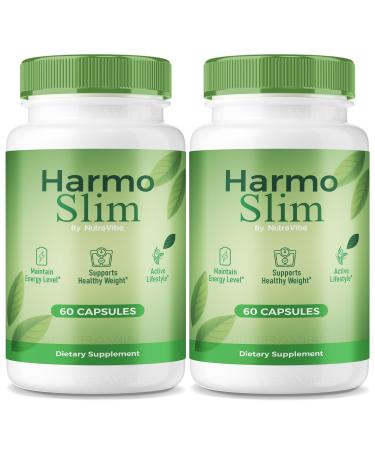 (2 Pack) HarmoSlim Advanced Health & Body Goals Support with a Premium Natural Blend to Help Sustain Energy Fitness & Wellness | Just 2 Easy-to-Swallow Pills a Day (120 Capsules)