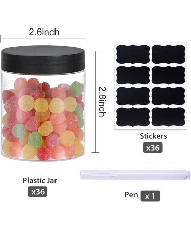 36PCS 8OZ Plastic Jars with Screw On Lids - Refillable Round Containers for Cosmetics, Food, and Slime (Clear & Black) - Buy Online on GoSupps.com