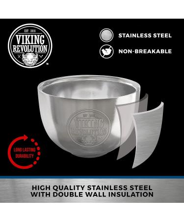 Stainless Steel Shaving Soap Bowl - Unbreakable Double Layer Shaving Mug for Wet Shave - Buy Online on GoSupps.com