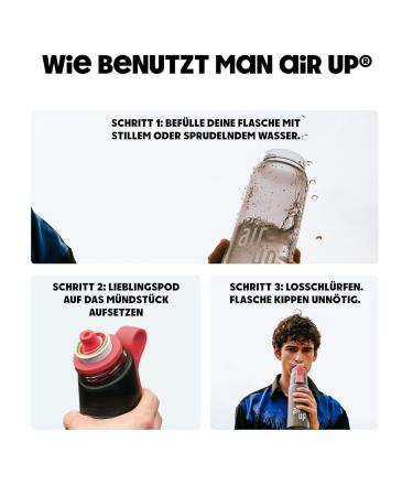 Air Up Steel Pitch Black Bottle (480ml) - 5 Sugar-Free Flavor Pods | Stainless Steel Drinking Bottle with Straw | Ideal for Carbonated Drinks | International Shipping Available - Buy Online on GoSupps.com