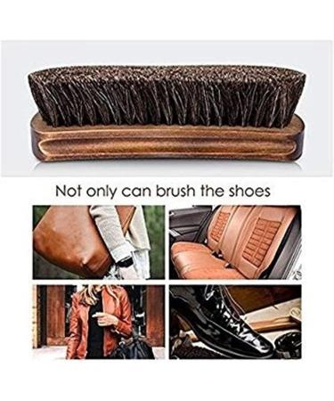 Shoe Brush Horsehair Shoe Polish Brush Polishing Brush Wooden Handle with Bristles Boots Shoes Brush Onecolor - Buy Online on GoSupps.com