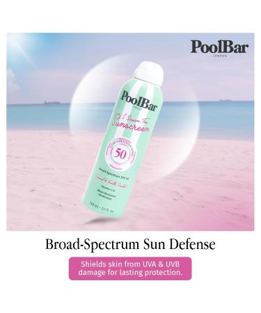 PoolBar SPF 50 Clear Spray Sunscreen Broad-Spectrum UVA/UVB Protection Water-Resistant Lightweight Non-Greasy Vegan Reef-Safe Fast-Absorbing Sunblock Spray - Buy Online on GoSupps.com