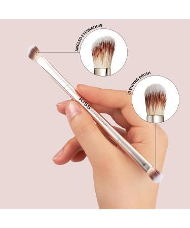 KISS NEW YORK Dual Ended Eyeshadow Brush - Angled & Large for Precise Shaping Smudging & Blending - International Shipping Available - Buy Online on GoSupps.com