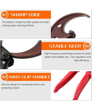 Dechengbao HS520A Heavy Duty Ratchet Cable Cutter for Aluminum Copper Cables up to 400mm - Buy Online on GoSupps.com