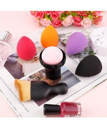 upain 4+1Pcs Makeup Sponges and Contour Brush and with A Mushroom Powder Puffs Foundation Blending Sponge Latex-free Professional Beauty Blending Sponge for Dry or Wet Use - Buy Online on GoSupps.com