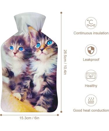Pretty Cat Hot Water Bottle with Plush Cover - Hand Warmer for Adults & Children | 26.5x15.3cm - Shop Internationally - Buy Online on GoSupps.com