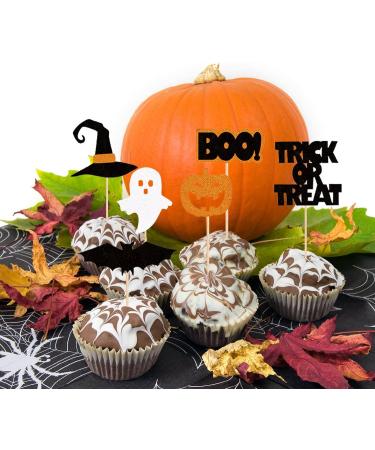 UXYOKM 24Pcs Halloween Cupcake Toppers Pumpkin Witch Hat Ghost Bats Boo Trick or Treat Cupcake Picks Baby Shower Birthday Halloween Themed Party Cake Decorations Supplies Halloween B - Buy Online on GoSupps.com